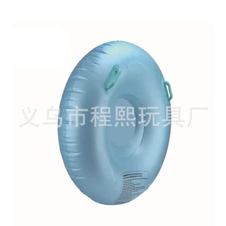 工厂订做 pvc滑雪圈 吹气LED滑雪圈 带把手充气发光滑雪印logo