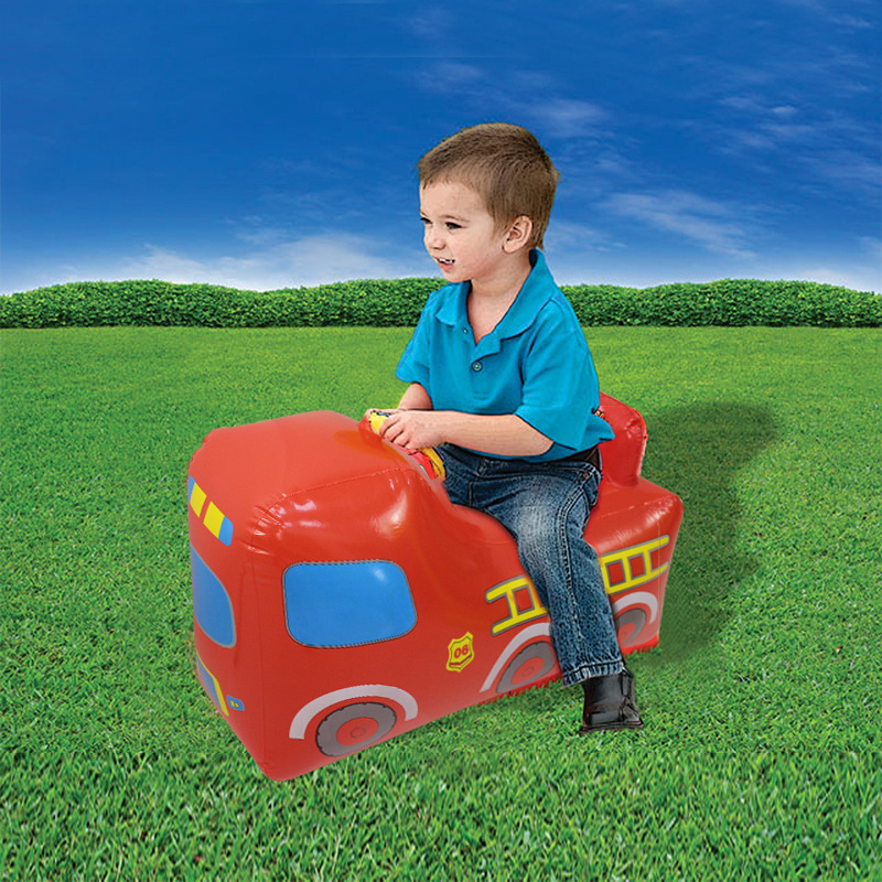 充气儿童玩具消防小汽车坐骑创意不倒翁宝宝座椅户外草坪沙发