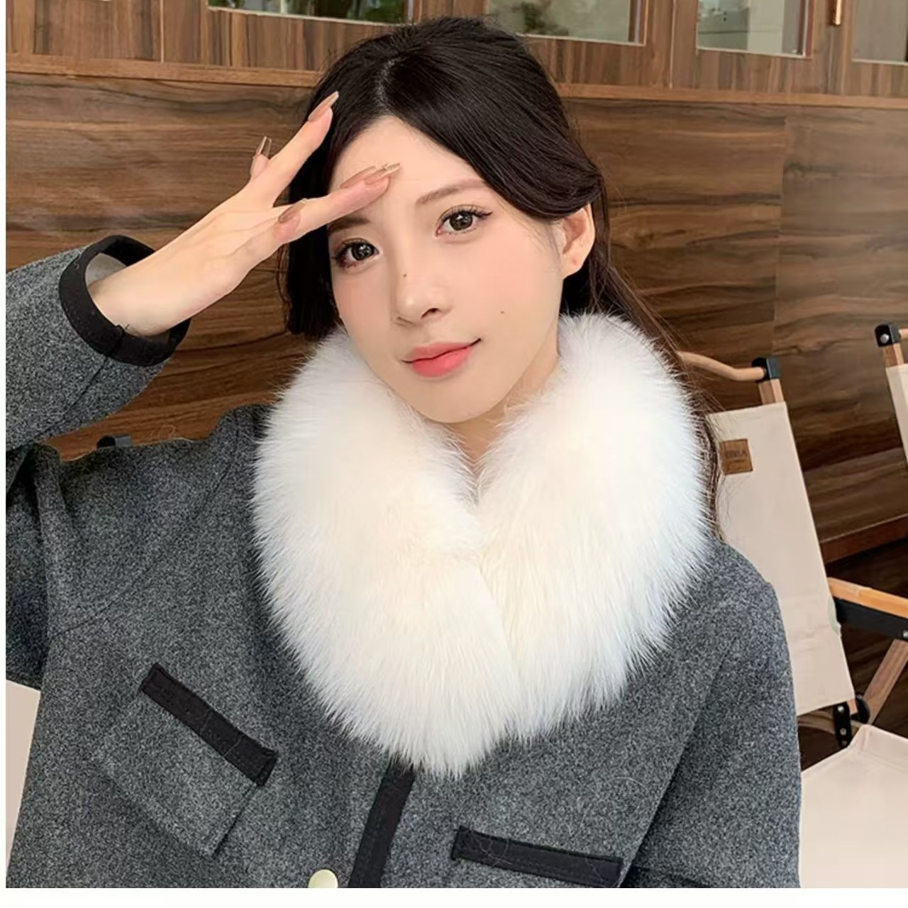 真狐狸毛磁吸围脖真毛皮草女冬保暖围脖围巾领子毛毛领子百搭