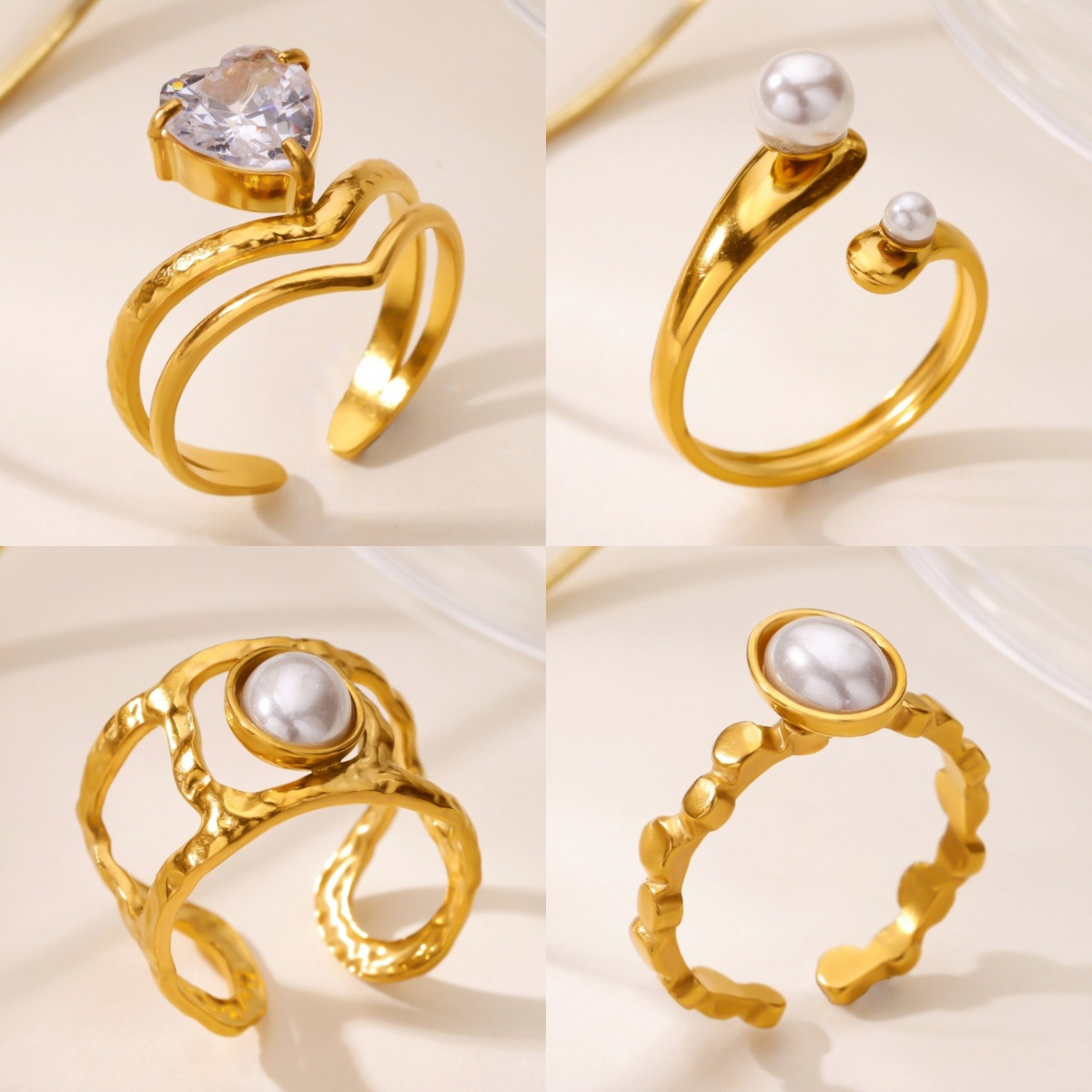 universal small design fashionable ring with stone with zircon