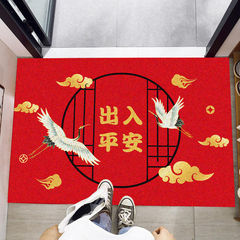 新中式暖居喜慶圈絨地墊家用進門門口腳墊蹭土比利時絨浴室地墊
