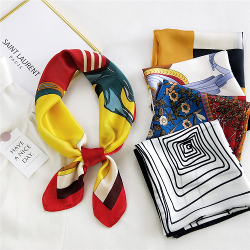 70 small square scarf, long silk scarf for women, spring, autumn and summer neck gaiter, neck thin scarf, gauze scarf with suit shirt