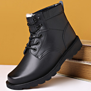 Winter wool boots men's fleece-lined thick warm cotton shoes northeast winter boots Martin boots non-slip waterproof snow boots