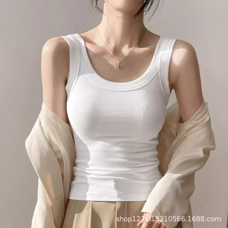 Threaded Tank Top for Women, New Summer Style, Sexy Plus-Size Niche Design, Sleeveless, High-End Feel, Trendy, Slimming, Inner Layering Top