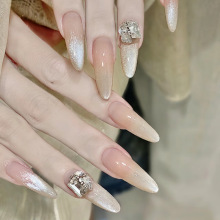 DY-99碎晶堆钻假指甲优雅光疗手工穿戴甲贴成品美甲24片甲片批发