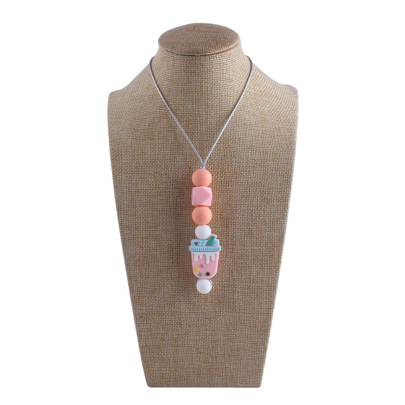 Bebé molar mordedor perlas colgante masticable colgante accesorios de ropa de los niños de dibujos animados animal colgante mordedor collar