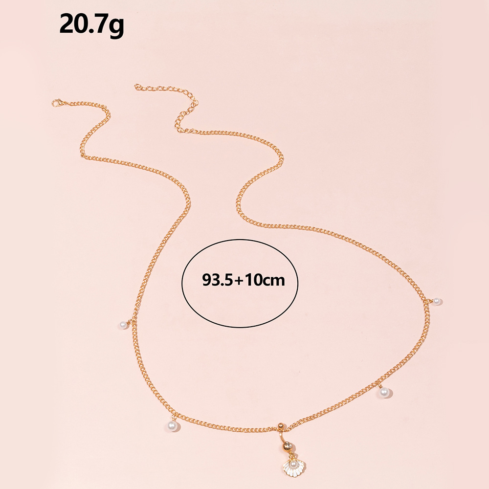 Women's Fashion Simple Style Heart Butterfly Shell Alloy Waist Chain Plating Artificial Pearls display picture 4