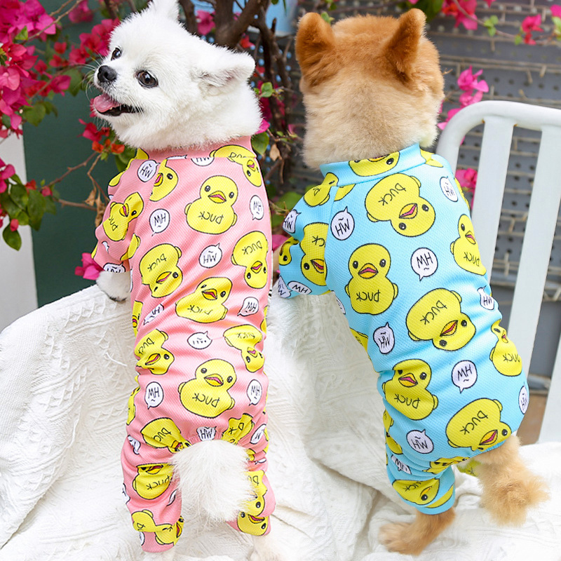 Mascota perro gato primavera, verano, Otoño e Invierno Teddy Bomei dibujos animados pijamas ropa de fondo ropa de cuatro patas suministros