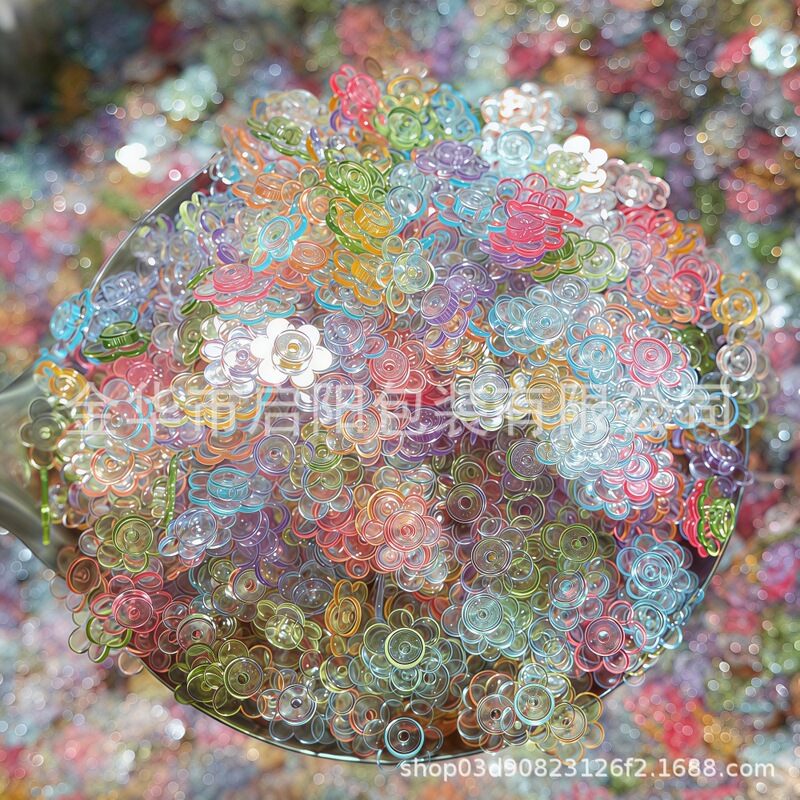 500g six-petal flower block handmade ball filler solid color transparent slime kneading live streaming craft accessories