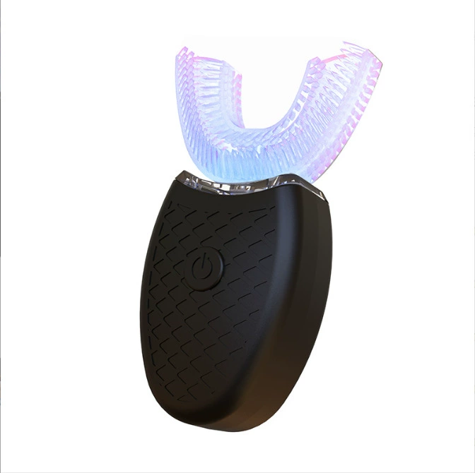 Automatic waterproof soft silicone toothbrush U-shaped, IPX7, wireless charging base