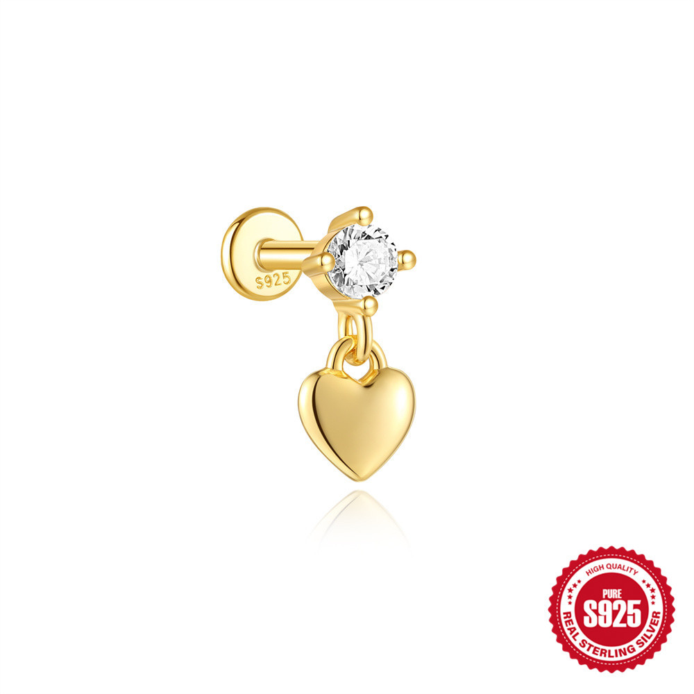 Nuevo comercio exterior de plata de ley S925 Nuevo estilo Aobao Pendientes Xingyue Pendientes de nicho de moda de alta gama