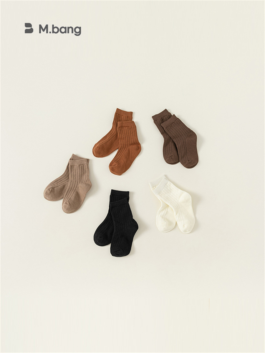 Calcetines unisex para niños Youbao, de primavera y otoño, informales, de color sólido, para niñas, calcetines retro de punto hasta la pantorrilla para niños