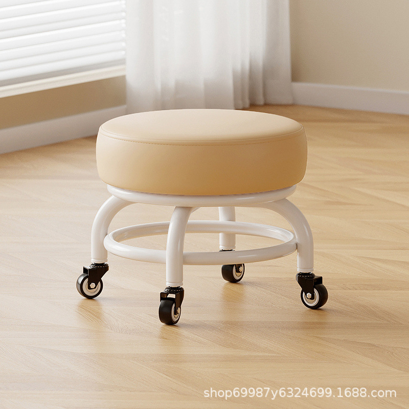 Rueda universal taburete pequeño polea doméstica taburete redondo para cambiar zapatos limpiador taburete bajo con artefactos mágicos para niños pequeños taburetes silenciosos