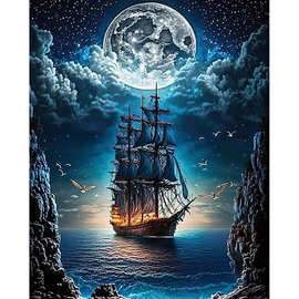 跨境专供5D风景热卖款钻石画圆钻满钻方钻客厅装饰画绘画DIY批发