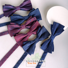 领结红色结婚新郎双层蝴蝶结婚礼男士西装婚庆礼服配饰伴郎时尚潮