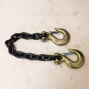 Trailer Chain Double Hook Sling Chain Lifting Hook Forklift Driving Double Hook Snap Chain Hanging Stone Iron Chain Lock Chain