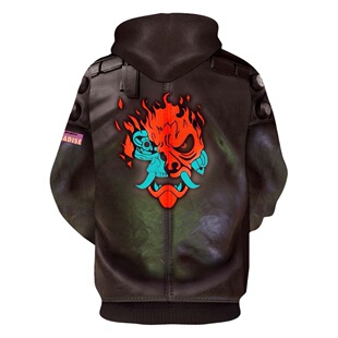 Game film and television foreign trade new Cyberpunk 2077 3D sweater zipper cardigan sweater hoodie cospaly