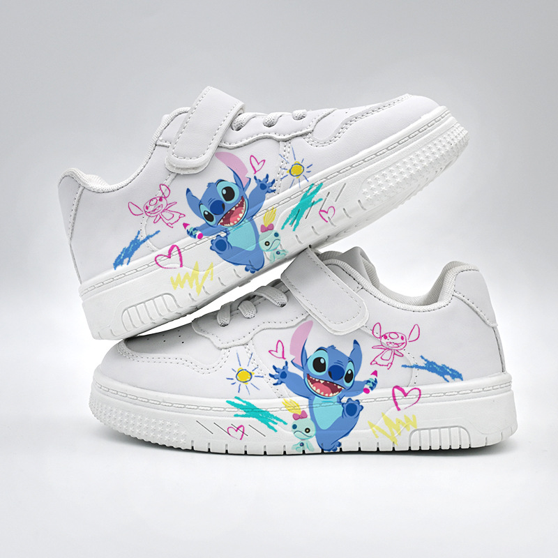 cartoon cute fashionable universal casual children's white sneakers…