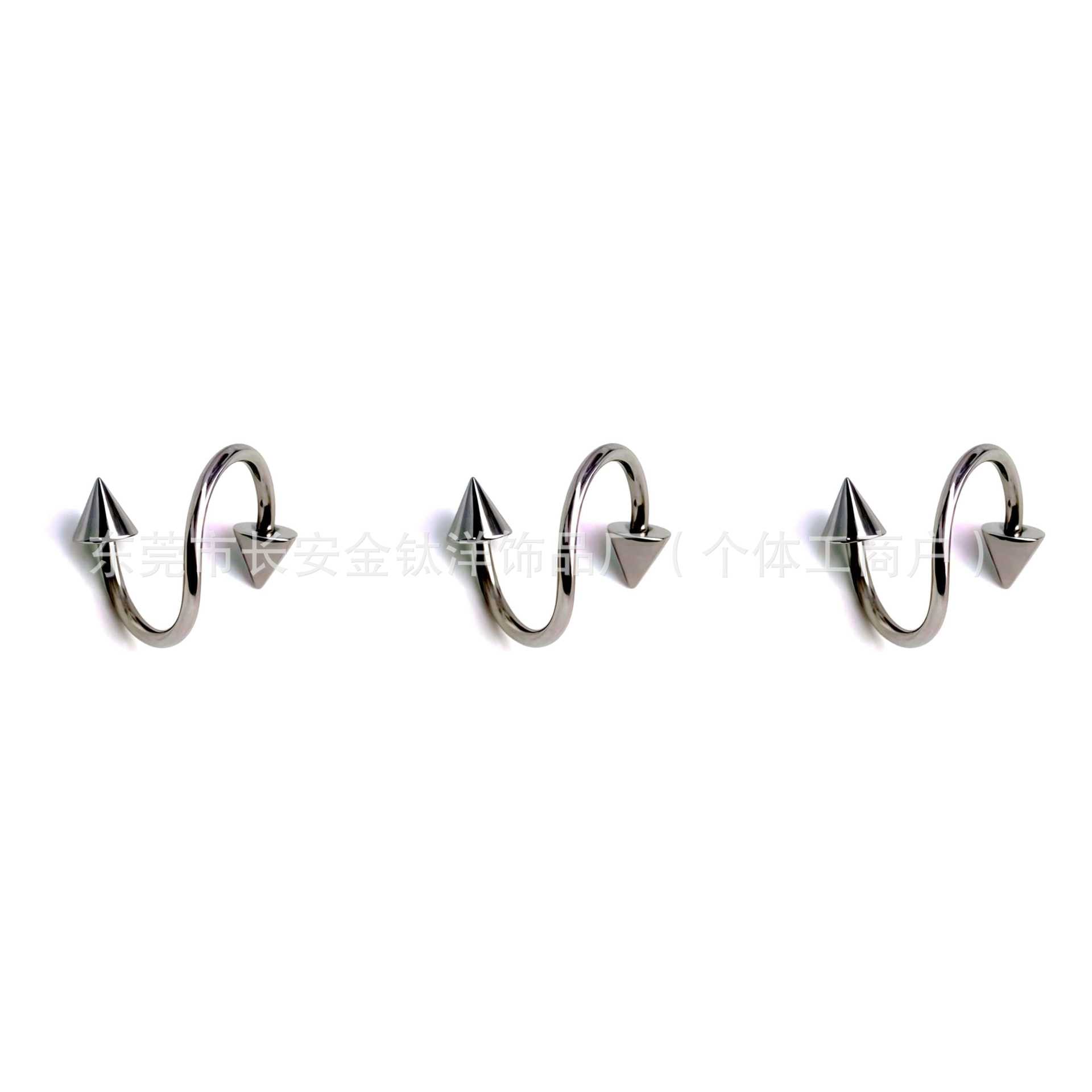 F136 Titanium External Thread S-Shaped Nose Stud Round Ball Tip Lip Stud Nose Ring Earring Ear Bone Stud G23 Titanium Alloy Piercing Jewelry detail image 7