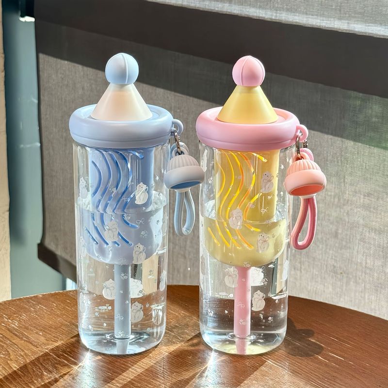 水杯女生高颜值塑料杯创意可爱夏季水杯大容量吸管杯食品级PC材质|undefined