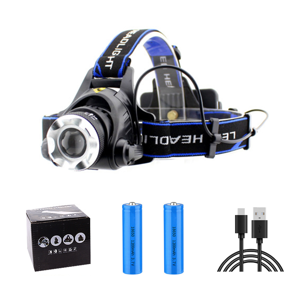 Luz potente, batería de larga duración, sensor, enfoque telescópico, linterna montada en la cabeza, batería de litio recargable por USB, resistente al agua, linterna frontal LED ultrabrillante