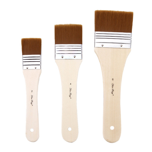 Brush set plastic wool log pole board brush combination watercolor gouache brush acrylic shading brush wall painting brush