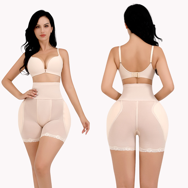 Europa y los Estados Unidos cintura alta caderas de entrepierna cintura alta caderas abdominales pantalones de voleibol de mujer ajuste de hebilla con almohadilla de traseros falsos calzoncillos