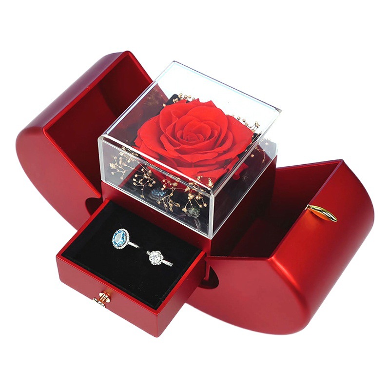 Joyero de manzana de Navidad explosivo transfronterizo Joyero de alta gama Yongsheng Flower Caja de regalo de collar de joyería de Amazon