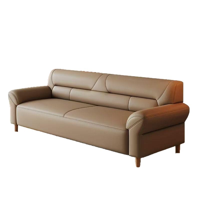 Moderno sofá de cuero simple de cuatro personas pequeño tipo sofá doble sala de estar de oficina casera combinación de sofá de cuero