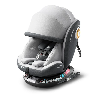 A batch of children's car safety seats 0-4 years old newborn car baby can sit and lie down 12 (Car child safety seat) - starry-sky-gray-isofix-steel-interface-360-degree-rotation-awning