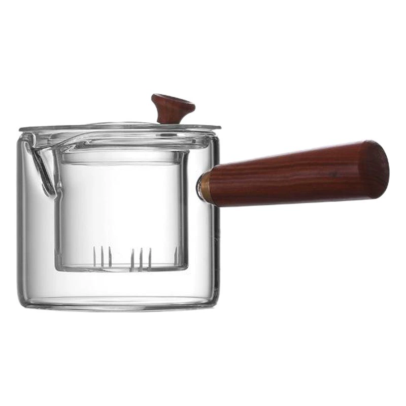 Чайник из орехового дерева заводского производства, двойного назначения для заваривания и кипячения, чайный набор в японском стиле из фиолетовой глины, из высокоборосиликатного стекла, для кунг-фу чая на открытом огне.