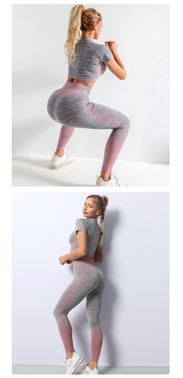 seamless yoga autumn and winter new knitted hip-lifting elastic set NSZJZ54067