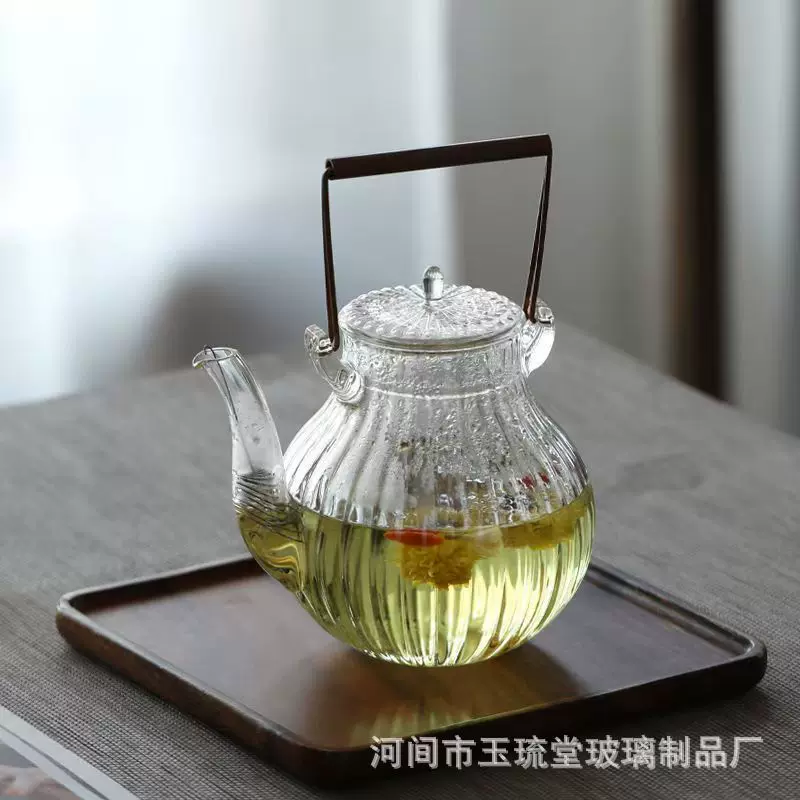 玻璃茶壶泡茶养生壶围炉煮茶提梁壶电陶炉烧水壶高硼硅透明花茶壶