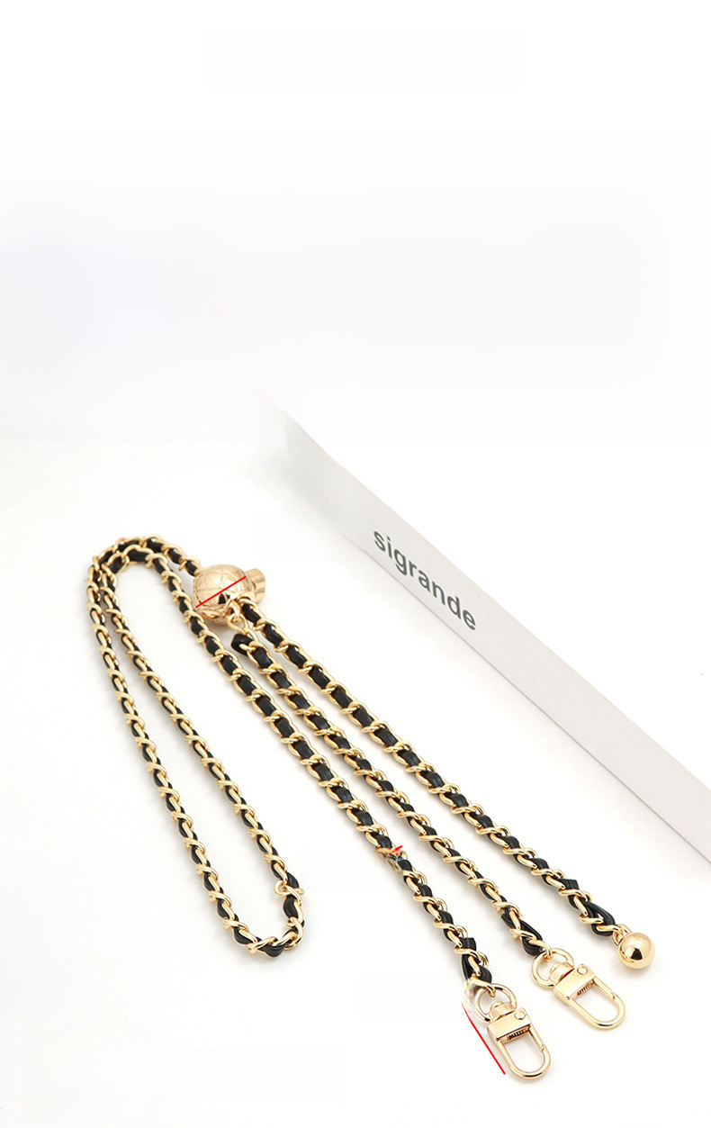 Chanel style bag shoulder strap messenger bag with high sense women's bag chain universal mobile phone chain adjustable gold bead bag chain