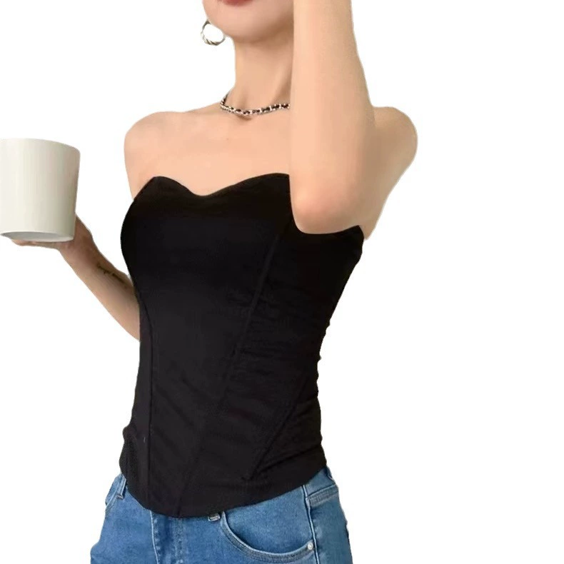 Demi-season top with cups, sexy rostometer, fashionable bra top, high waist