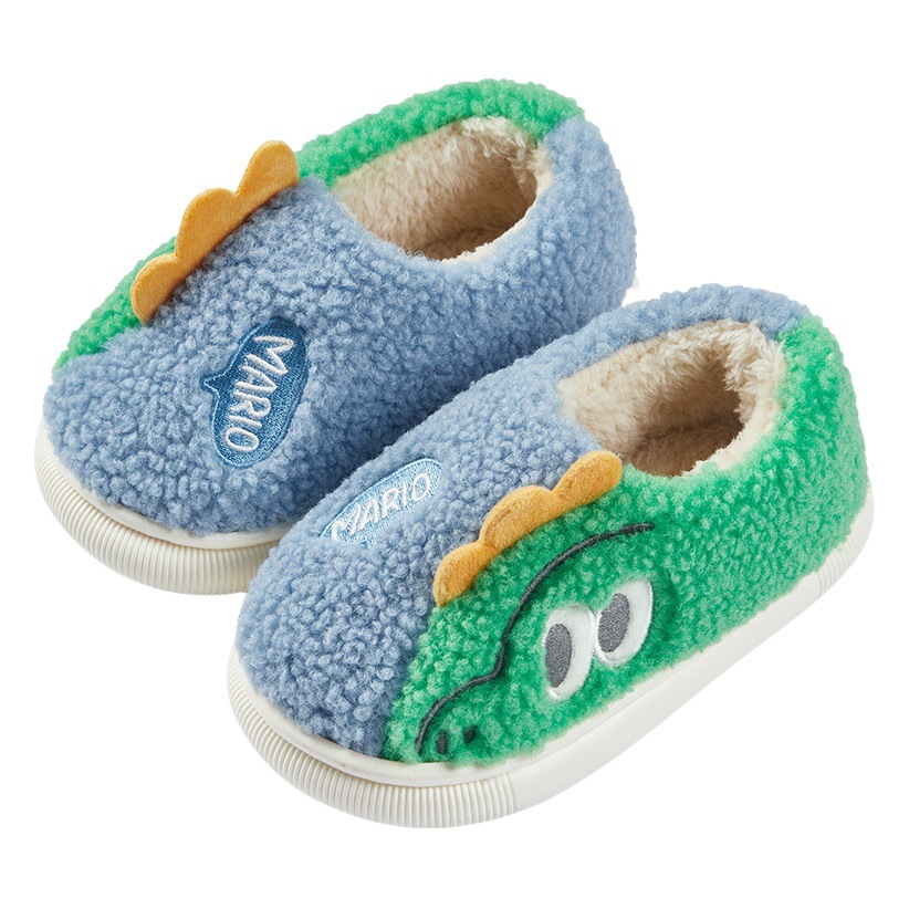 Happy Mary niños Zapatillas de algodón niños bolsa de interior talón bebé felpa Zapatos Niños invierno padre-hijo Zapatillas de casa