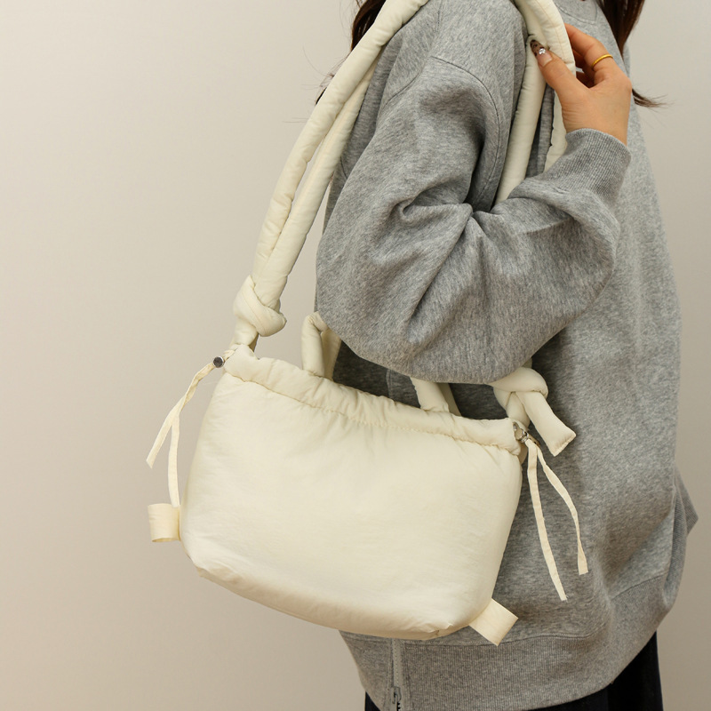 2024 Amazon New Down Multifunctional Crossbody Backpack Lightweight All-match Single Room Bag Casual Solid Color Handbag