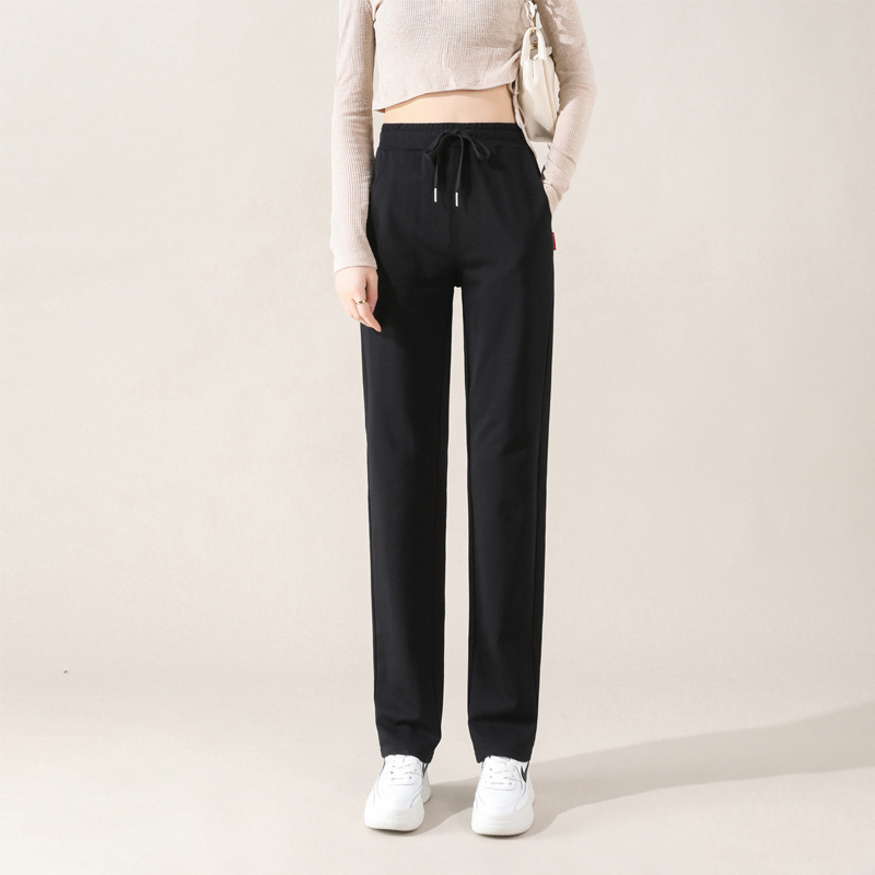 Draped Pants Simple Temperament Straight Leg Pants Women's Spring and Autumn New Sports Casual Pants Solid Color Loose Slim Pants