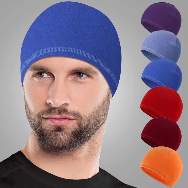 Cascos a prueba de viento de otoño e invierno forrados con vellón para mayor calidez, sombreros pequeños para deportes al aire libre y ciclismo para hombres_voghion.com