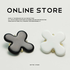 MOSN 小香黑白色十字金屬樹脂紐扣風衣外套西裝皮大衣服毛衣扣子