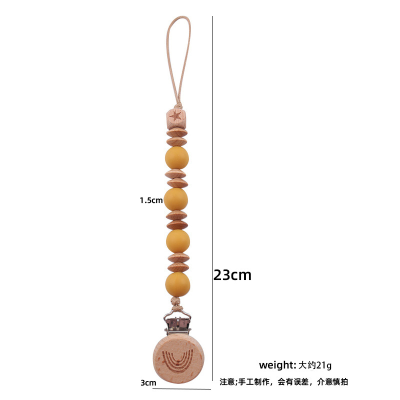 SHIEN nuevo clip de pezón de haya para bebé, el mordedor puede grabar el nombre del bebé, la cadena de pezón de silicona