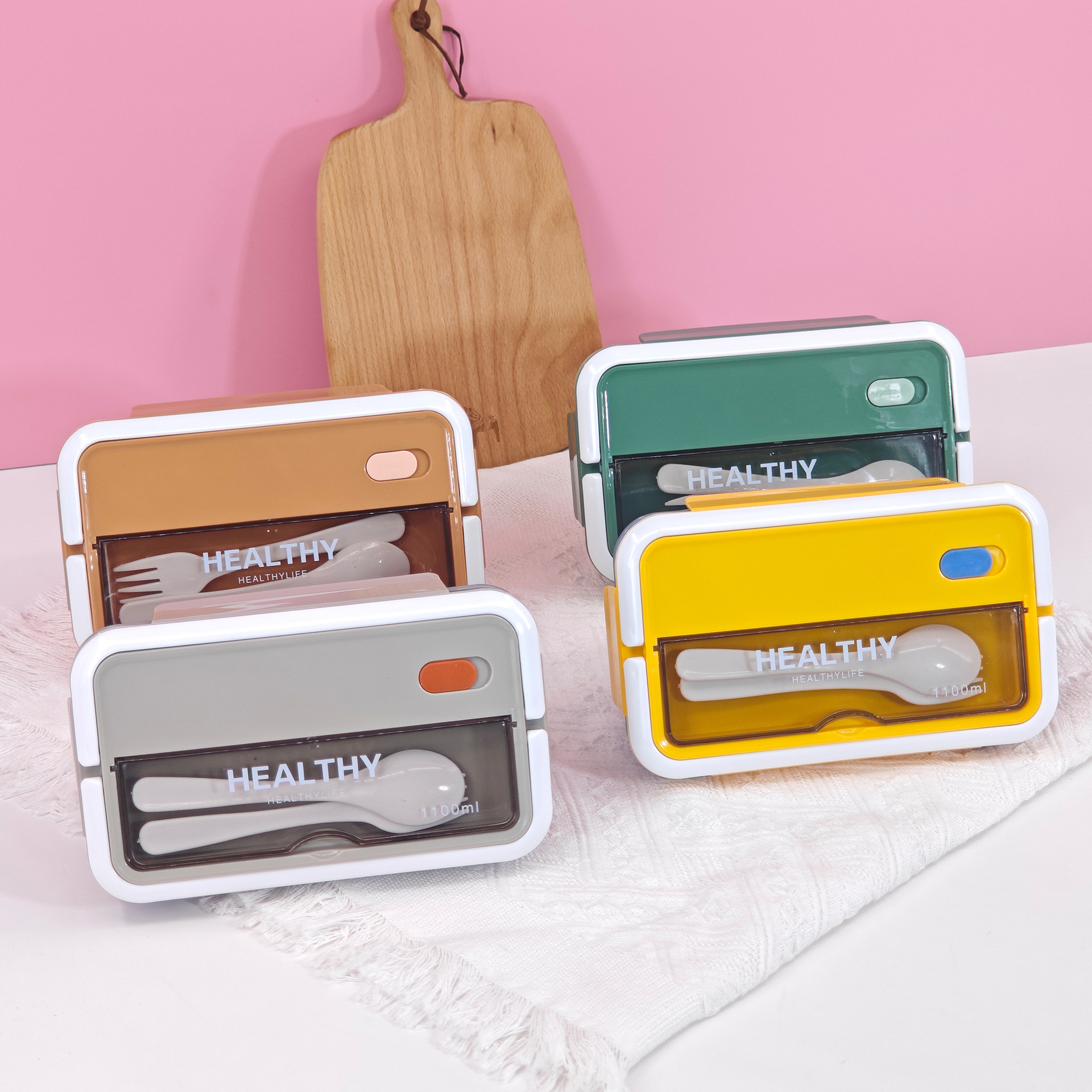 Hot sale en el sudeste asiático caja de comidas portátil de plástico sellado caja de almuerzo doméstica caja de almuerzo portátil al aire libre puede calentarse por microondas