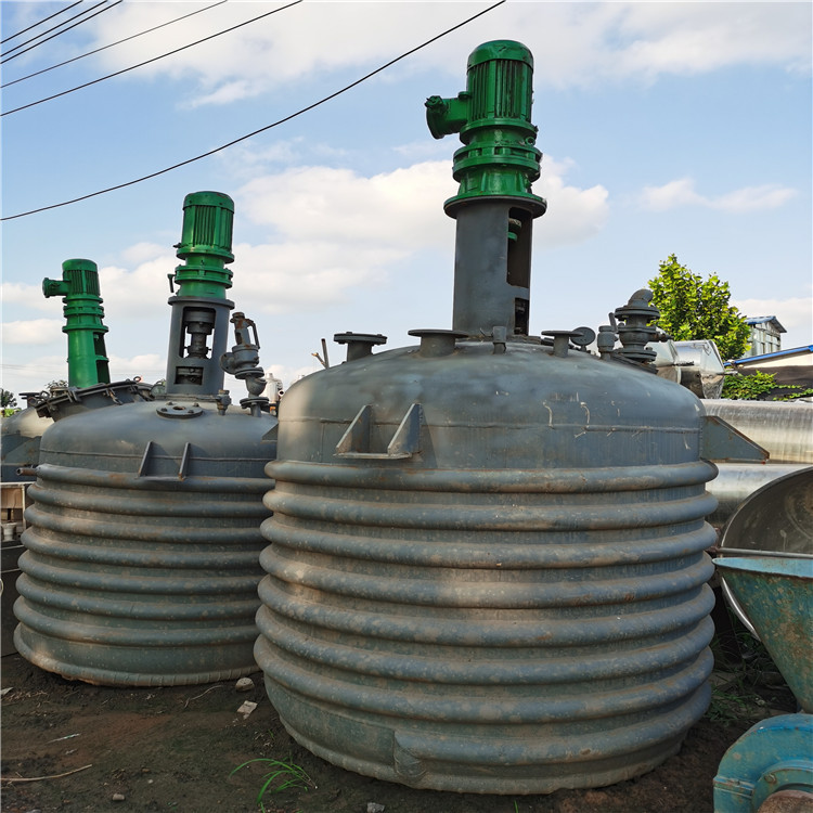 二手反应釜 热熔胶反应釜外加套内盘管不锈钢反应釜3吨反应釜