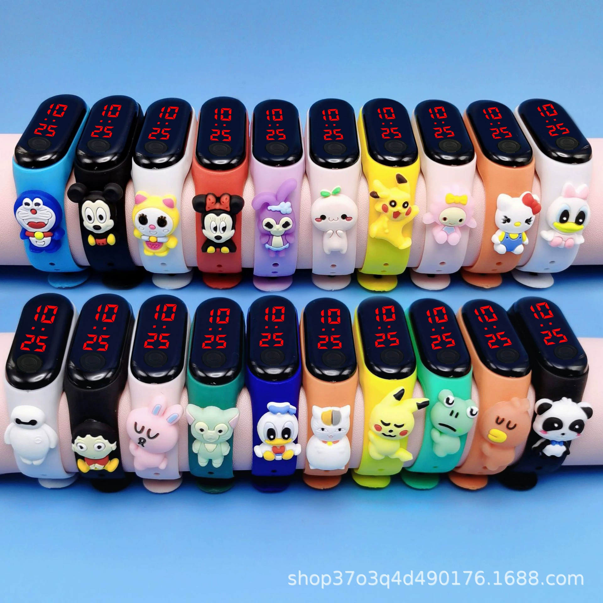 Детские электронные часы в стиле аниме, модные LED-часы с сенсорным экраном, водонепроницаемые, стильные часы-браслет для школьников, популярные электронные часы.