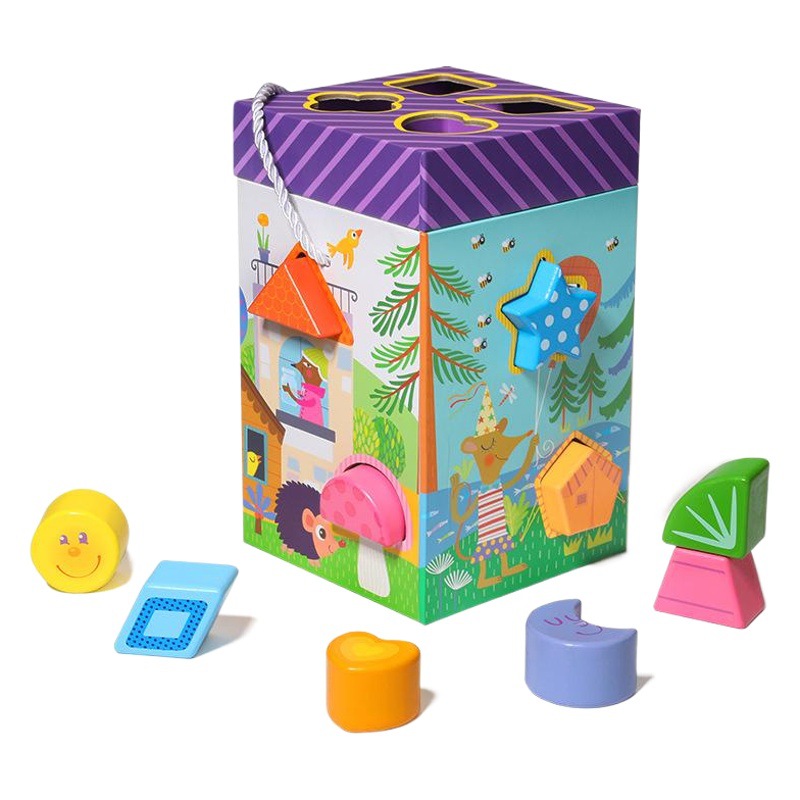 Juguetes de madera de los niños multi-funcional forma Juego columna redonda cuentas Caja de Inteligencia juguetes educativos tempranos