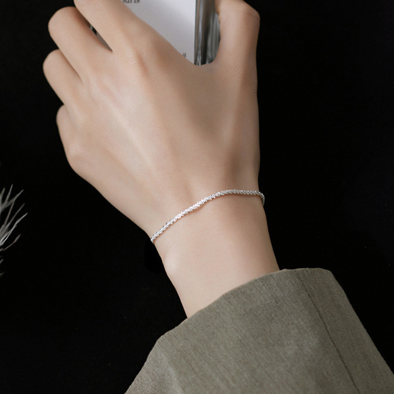 Europa y los Estados Unidos venden calientes multicapa con collar de oruga de estrellas japonesas y coreanas nicho temperamento simple pulsera de tobillo brillante image 11