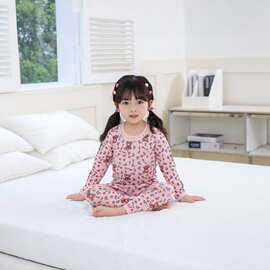 儿童家居服韩系2025春秋季新款秋衣秋裤儿童洋气睡衣女童碎花套装