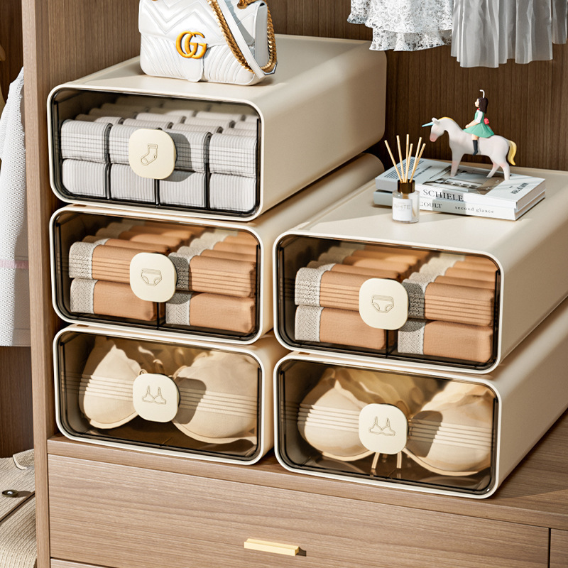 下着収納ケース家庭用箪笥肌着靴下引き出し式仕切り整理ケース三合一神器|undefined