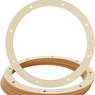 Wooden Round Perforated Blank Untreated DIY Wreath Wooden Frame Holiday Ring Hanging Base