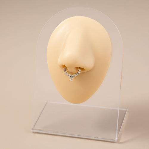 Cross-border e-commerce new style zircon nose clip, fake nose ring piercing jewelry, fashionable copper inlaid diamond personalized nose jewelry